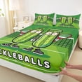 thumbnail image 3 of Homewish Pickleball Lovers Queen Sheet Sets,Cute Cartoon Cucumber Flat Sheet,Boys Ball Sport Queen Fitted Sheet For Kids,Super Cozy Room Decor,4 Pieces, 3 of 7