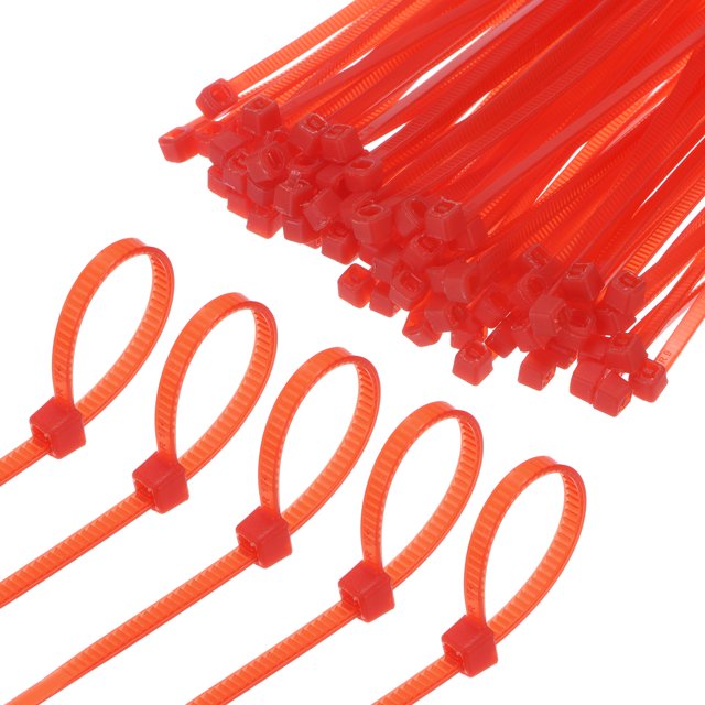 Uxcell 1000-Pack Bridas de Nylon de 4 Pulgadas 18 Lbs Bridas de Cable de Auto-Bloqueo para Interior Exterior Oficina en Casa Rojo