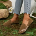 thumbnail image 3 of Penny Loafers for Women Floral Embroidery Low Top Flat Shoes Lightweight Wide Toe Box Casual Walking Shoes Brown Size 8, 3 of 6
