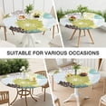 thumbnail image 7 of Green and Blue Pioneer Flower Pattern Round Fitted Tablecloth with Elastic Edge,Dining Table Cover Waterproof,Outdoor Round Tablecloth for Camping,Dining,Indoor and Outdoor, 7 of 7