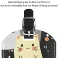 thumbnail image 4 of Square 2Pack PU Leather Hipster Cat Face Cruise Luggage Tag with Privacy Cover and Name ID Tag for Travel Handbags Backpacks Luggage Tags, 4 of 6
