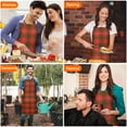 thumbnail image 4 of Red Green Checkerboard Checkered Pattern Apron-Garden Aprons for Women with Pockets-Cotton Linen Waterproof Kitchen Cooking Gardening Aprons Adjustable for Kitchen,Cooking,BBQ and Salon 33x27 Inch, 4 of 7