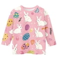 thumbnail image 4 of Cethrio Girls Easter Tops, Crew Neck Summer Printed 3/4 Sleeve Girls T Shirts Pink Size 6, 4 of 4
