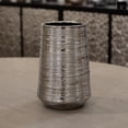 thumbnail image 4 of Lynde Combed Electroplated Metallic Vase, Decorative Modern Flower Vase for Home Décor, Living Room & Tabletop (Size- 5.00" D × 5.00" W × 7.50" H, silver), 4 of 7
