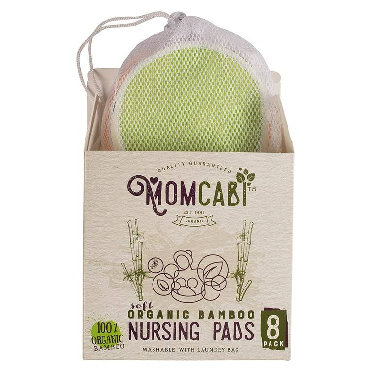 Organic Bamboo Nursing Breast Pads - 14 Pack Reusable Washable Nursing Pads  for Breastfeeding and Maternity with Laundry Bag - Soft, Super Absorbent