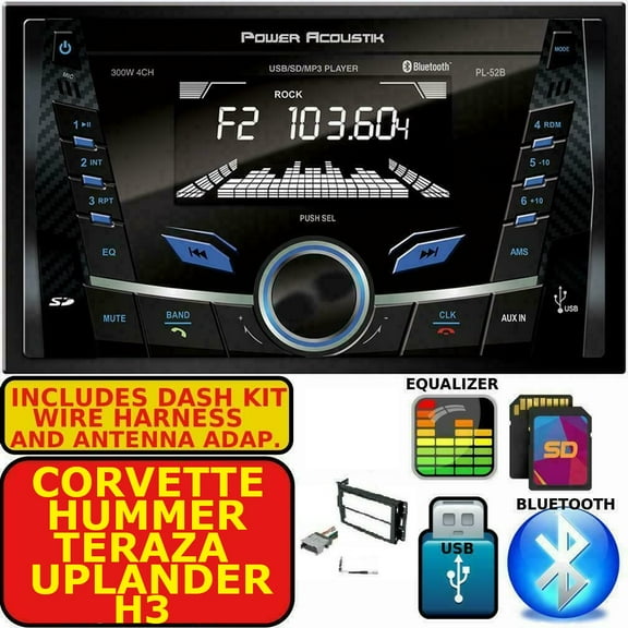 CHEVY CORVETTE HUMMER H3 BLUETOOTH USB AUX AM/FM CAR RADIO STEREO PACKAGE