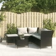 thumbnail image 1 of vidaXL 4 Piece Garden Lounge Set with Cushions Black Poly Rattan, 1 of 5