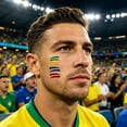 thumbnail image 4 of Tatuajes temporales para rostro y cuerpo: tatuajes de fútbol resistentes al agua para aficionados al deporte, decoraciones para animar a los hinchas en los partidos, divertidos recuerdos para fi, 4 of 6