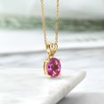thumbnail image 4 of Gem Stone King 4.53 Ct Pink Mystic Topaz White Diamond 18K Yellow Gold Plated Silver Pendant, 4 of 4