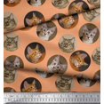 thumbnail image 2 of Soimoi Silk Fabric Cat Face Animal Fabric Prints by Yard 42 Inch Wide, 2 of 3