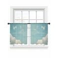 Grey Blue Sky Sheer Curtains for Living Room Bedroom Vintage White