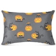 thumbnail image 2 of GZHJMY Halloween Cat with Pumpkin Pillowcase Plush Pillowcase for Hair and Skin, Soft Standard Size Pillow Cases Zippered Queen Pillow Case Set of 1-20x40in Home Decor, 2 of 7