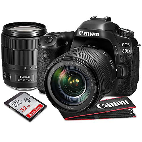 Canon EOS 80D DSLR Camera with EF-S 18-135mm f/3.5-5.6 is USM Lens and  Deluxe Accessory Bundle