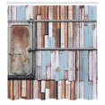 thumbnail image 3 of Ambesonne Wooden Print Shower Curtain, Rustic Rusty Planks, 69"Wx84"L, Blue Brown and White, 3 of 5