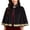 A_ Black Capes & Cloaks, variant on UTSJKR Women Velvet Short Cape, Stand Collar Button‑Front Cloak, Loose Open‑Front Poncho Outerwear for Halloween Cosplay and Daily Dress Matching Black