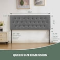thumbnail image 3 of JONPONY Tufted Upholstered Headboard Queen Size, Solid Wood Head Board with  Adjustable Height  Headboard from 37" to 51",Bed Frame Adapters,Gray,Headboard Only, 3 of 10