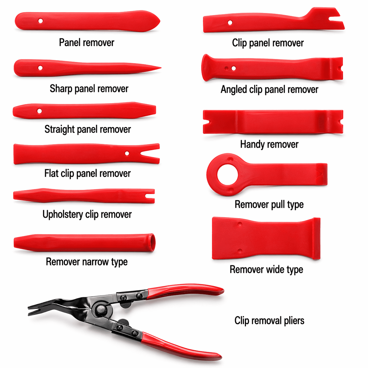 43pcs Auto Trim Removal Tool Kit Car Interior Panel Clip Remover Set Fastener Removal Tools with Terminal Extractor Pliers Screwdriver Storage Bag