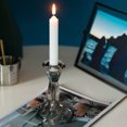 thumbnail image 5 of Decorative Smoked Gray Glass Crystal Taper Traditional Candle Holder Candlestick, Hexagon Shape, 5 of 6