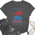 thumbnail image 5 of Women American Flag Shirts USA Flag Stars Stripes Graphic Blouse Patriotic Shirt 4th of July T Shirt Summer Tops Tee, 5 of 6