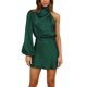 thumbnail image 1 of Lucakuins Vestido de noche con un hombro para mujer, vestido halter de satén de color sólido, vestidos formales de fiesta Lucakuins moda, 1 of 8