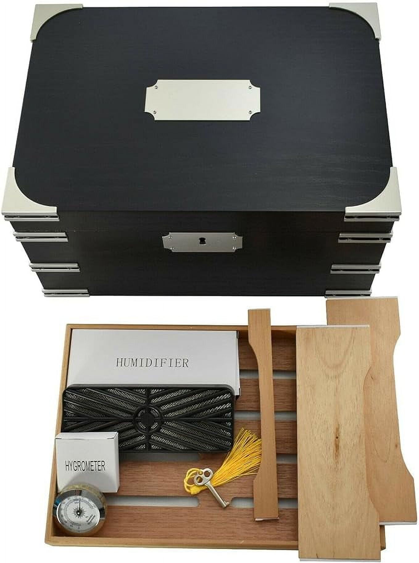 Quality Importers HUM-100IS Ironsides 100 Cigar Humidor With Metal Corner Protectors