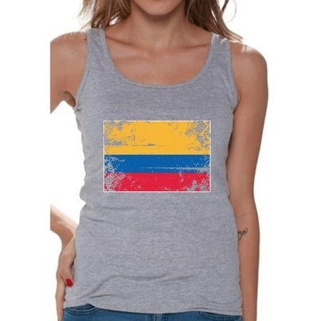 Awkward Styles Colombia Flag Tank Top for Women Colombian Tanks Colombian Women Gifts from Colombia Flag of Colombia Colombia Sleeveless Shirt Colombian Tshirt Colombian Flag Gift Colombia Tank (Best Women In Colombia)