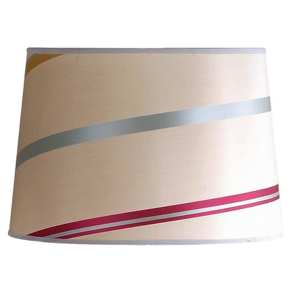 HomeConcept 12x14x9.5 Juliette Striped Raw Silk Drum Shade