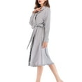 thumbnail image 3 of JGTDBPO Robes For Women Classic Solid Color Premium Cotton Warm Night Gown Bathrobe Luxury Soft Thick And Fleece Plush Long Terry Cloth Household Sashes Loungewear Clothes Bathrobe Long Pajamas, 3 of 7