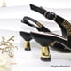thumbnail image 4 of QSGFC-zapatos de tacón de alta calidad para mujer, bolso de diseño de moda italiana, Color negro y dorado, para fiesta de boda de Nigeria, 4 of 5