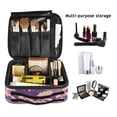 thumbnail image 2 of FORMRS Travel Makeup Bag Large Capacity Train Case Cosmetic Organizer with Adjustable Dividers, Purple Wave Pattern, 2 of 8