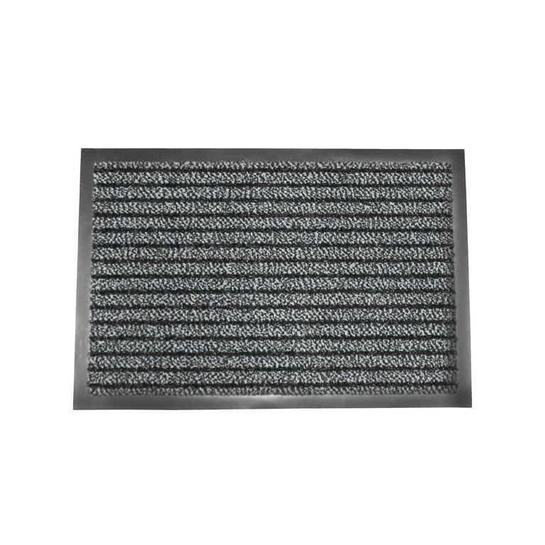 Ultralux Indoor Entrance Mat | Polypropylene Fibers and Anti-Slip Vinyl  Backed Entry Rug Doormat | Gray