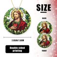 thumbnail image 2 of Funny Christmas Ornament,Realistic Stained Glass Round Clipart Of Jesus,Xmas Round Ceramic Pendant, 2 of 6