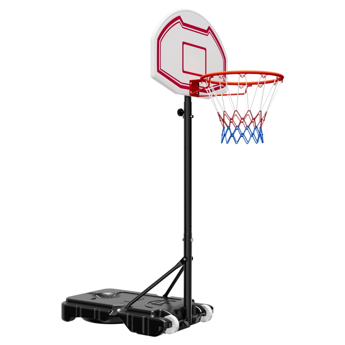 ZHICHUN Kids Portable Basketball Hoop 5.2-6.9ft Height Adjustable Rolling Wheels for Patio & Poolside