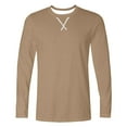 thumbnail image 4 of Big and Tall Men‘s Long Sleeve T-Shirt - Solid Color Casual Comfort Tee, Round Neck for Daily Wear, Spring Sport Shirt, Comfortable,Khaki 1_XL, 4 of 5