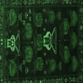 thumbnail image 1 of Ahgly Company Indoor Square Animal Emerald Green Traditional Area Rugs, 4' Square, 1 of 4