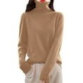 thumbnail image 4 of Sweaters for Women Pullover Oversized Knit Casual Cozy Winter Teacher Loungewear Outfit Women's Sweater Warm Turtleneck Top Soft Wool Blend Long Sleeve Slim Fit For Ladies, 4 of 5