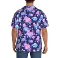 thumbnail image 3 of Fuzoiu White Skull Flower Print Men's Casual Short,Men's Short Sleeve Shirt,Mens Casual Button Down Shirts,Cuban Collar Summer Shirt for Beach, Vacation, and Outdoor Activities-Small, 3 of 5