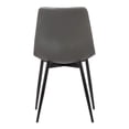 thumbnail image 4 of Silla Benzara, asiento tipo cubo de piel sintética, patas de metal, negro y gris, 4 of 5