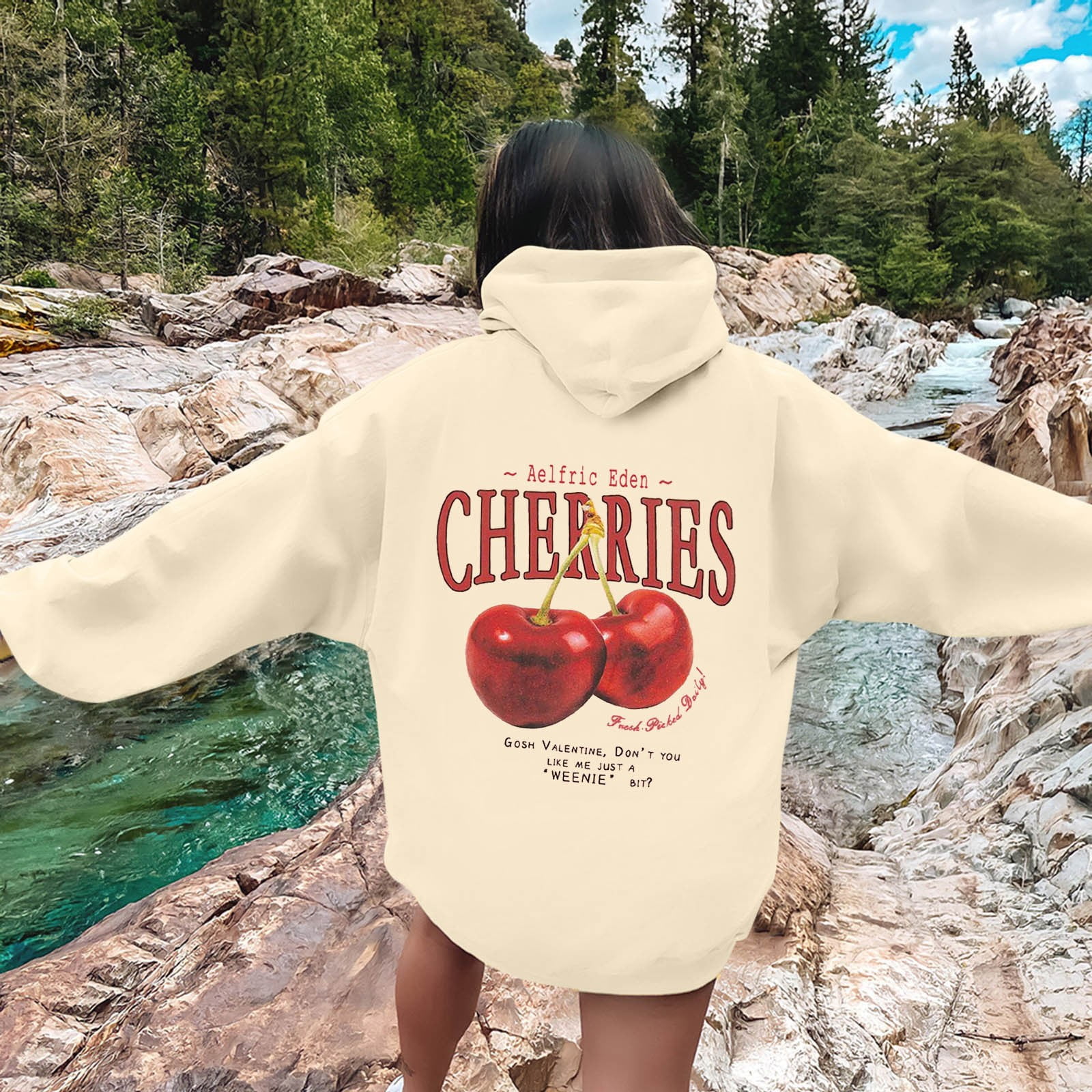 KDFJPTH Womens Sweatshirts Trendy Cherry Hoodie Tops - Walmart