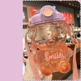 thumbnail image 3 of Botella de agua portátil con diseño de oso Kawaii para niños, con pajita y asa de transporte, correa de hombro ajustable para viajes al aire libre., 3 of 8