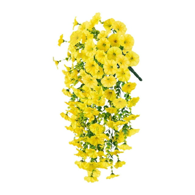Plantas colgantes artificiales decoración de guirnaldas de lágrimas de primavera para la tienda de patio para la tienda de patio calmando restaurantes Amarillo