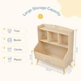 thumbnail image 6 of Curipeer 34''H Wood Kids Bookshelf, 3-Tier Toy Storage Organizer for Kids Room,Natural Wood, 6 of 8