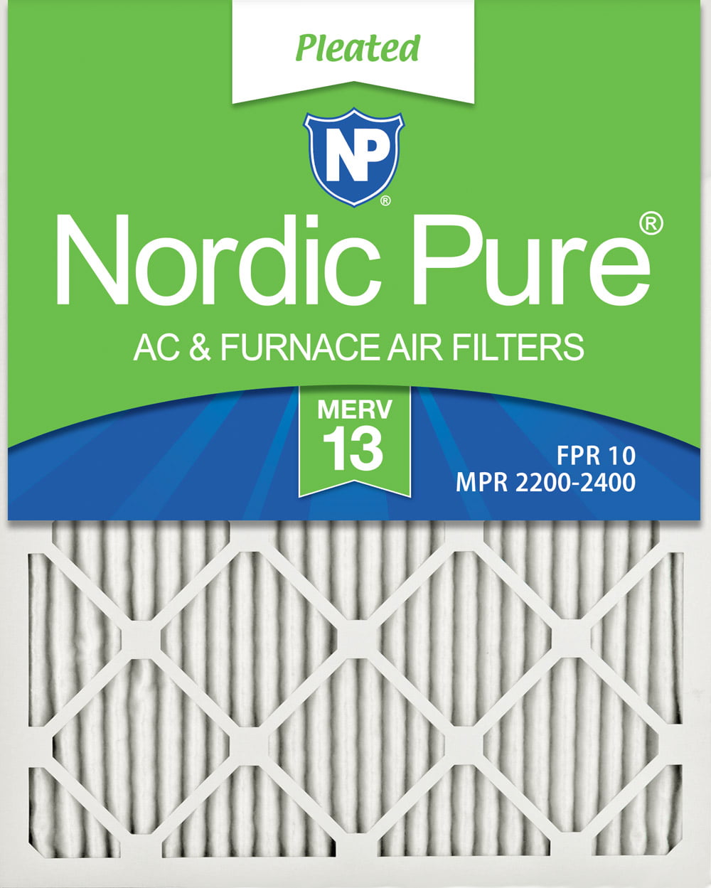 Nordic Pure 20x22x1 MERV 12 Tru Mini Pleat AC Furnace Air Filters 2 Pack 