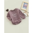 thumbnail image 3 of Faithtur Infant Baby Fall Romper, Long Sleeve Round Neck Letter Embroidery One-Piece Bodysuit, 3 of 8