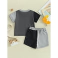 thumbnail image 4 of Bslissey Toddler Baby Boys Girls Summer Shorts Sets Contrast Color Short Sleeve T-shirt + Elastic Waist Shorts 2Pcs Outfits Infant Casual Daily Clothes 6M 12M 18M 24M 3T, 4 of 9