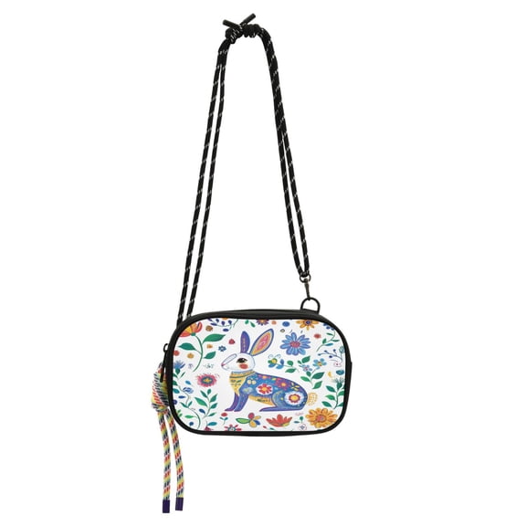 Stylish Crossbody Phone Bag Purse Handbags Adjustable Strap, Compact Design for Essentials Art Motifs Style Rabbit