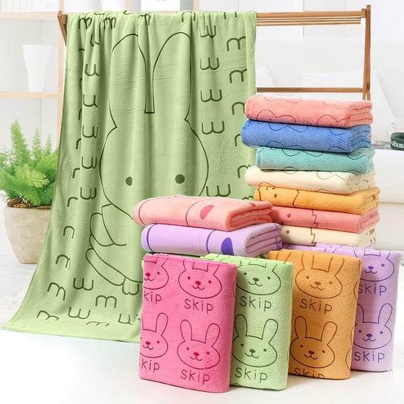 Fmbmuo Beach Towel Large Soft Absorbent Lightweight Adult, Multicolor Coastal Easter Bunny 1 Pcs 55" x 27.5" Bath Towels for Resort, Yoga, Picnic