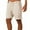 Khaki, variant on WREESH Men's Linen Shorts Summer Beach Shorts Drawstring Casual Shorts Solid Color Loose Short Pants White