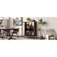 thumbnail image 4 of 51.2" Tall LED Display Cabinet with Tempered Glass Doors & 4 Shelves, Modern Curio Cabinet with Storage Drawers, for Living Room & Office, 4 of 20