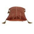 thumbnail image 3 of Burnt Orange and Gold Geo Velvet Lumbar Pillow with Gold Tassels, 3 of 3